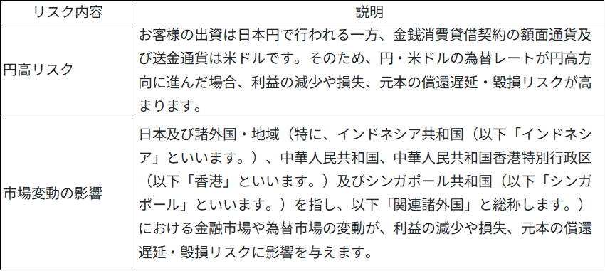 本ファンド特有のリスク画像